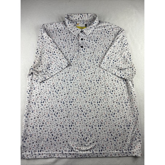 Nicklaus Eco Choice Short Sleeve Polo‎ Shirt Beach Design Men's Size XL - Picture 1 of 7
